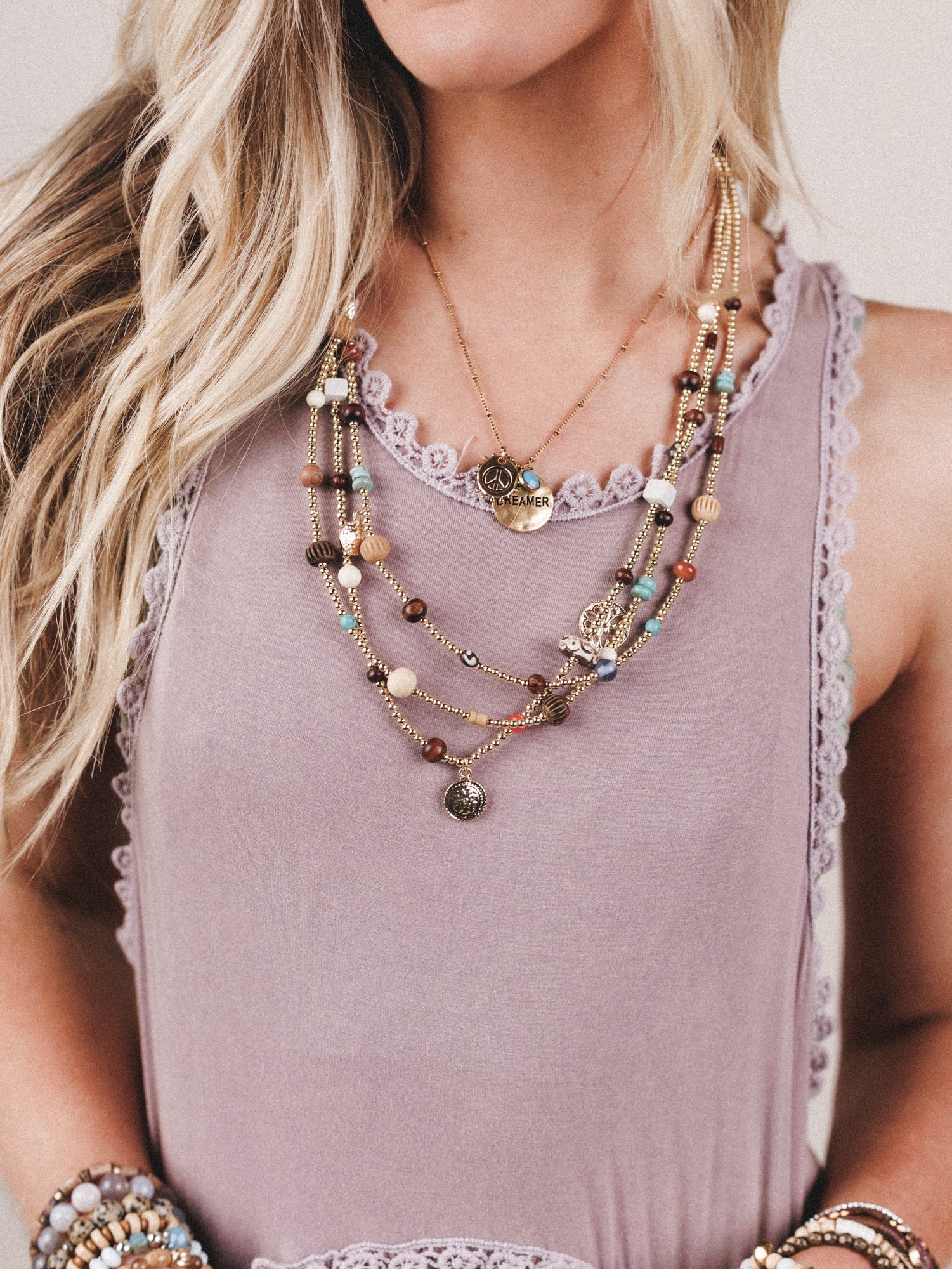 Lost And Found Layered Necklace - Gold Multi