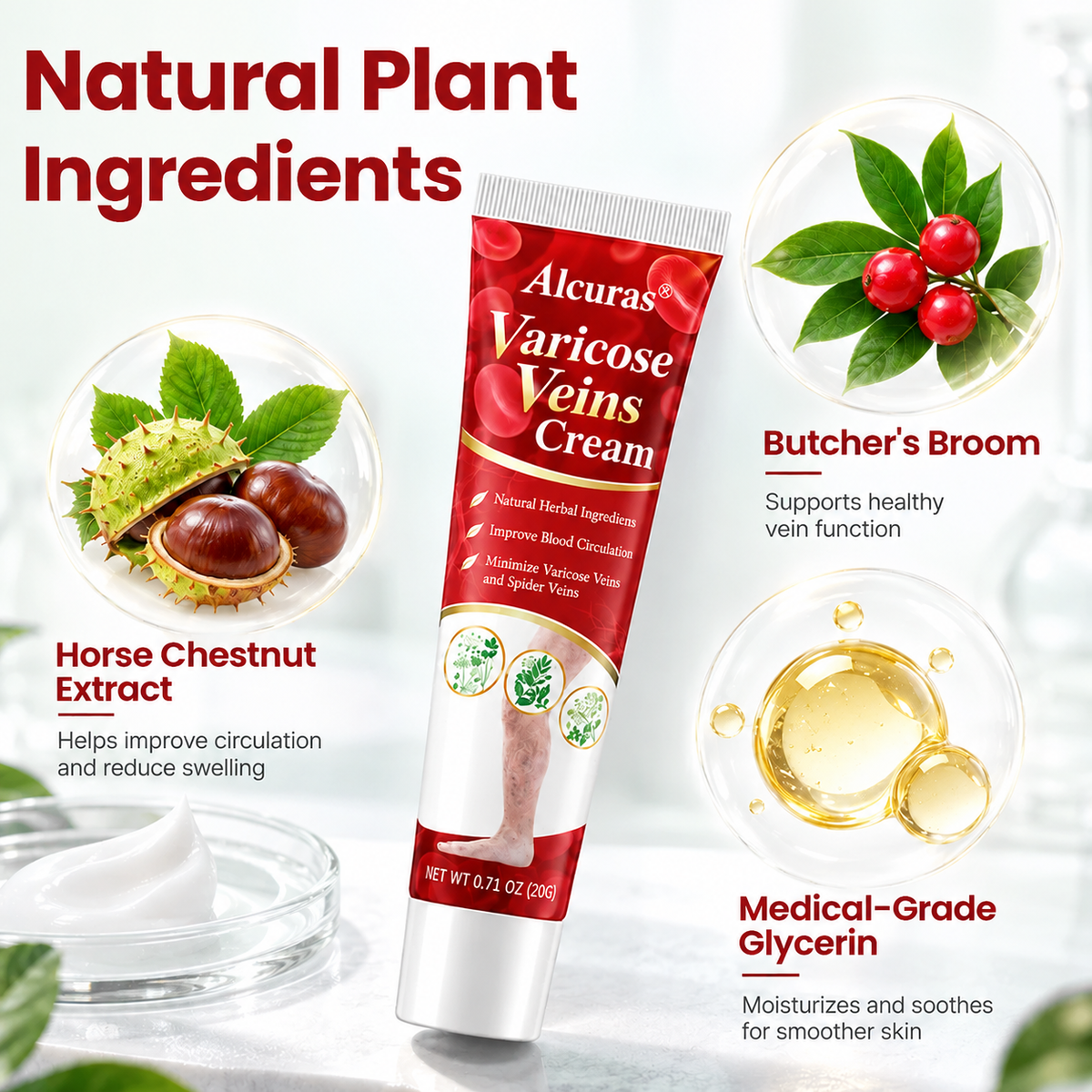 Alcuras® Varicose & Spider Vein Relief Cream