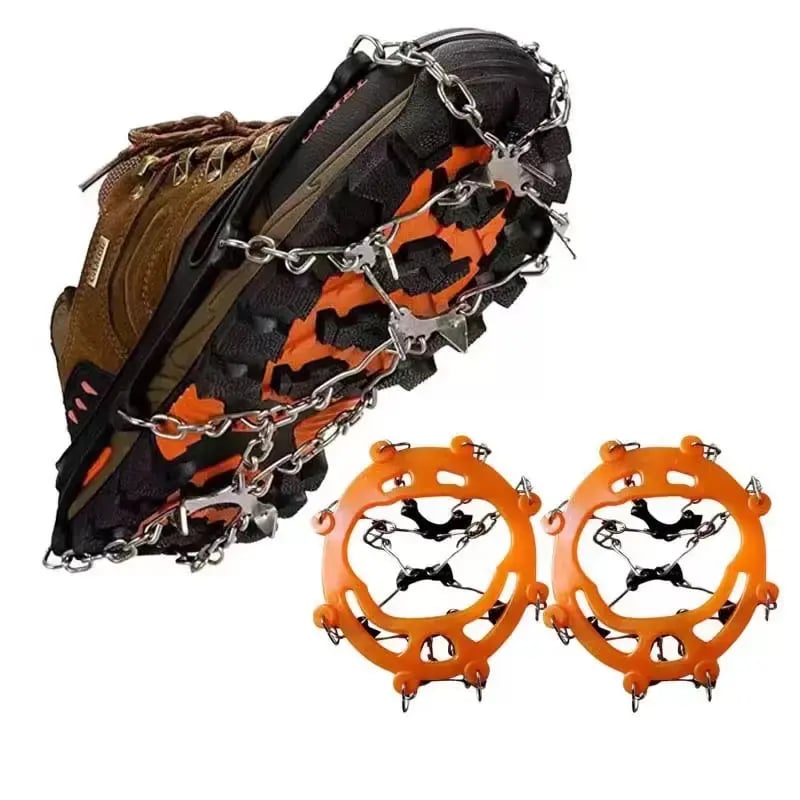 Ice Cleats for Shoes and Boots, Lightweight Crampons Anti-Slip Traction Snow Grips for Walking, Daily Commuting, Hiking Outdoor Winter Use for Men Women One size fits all