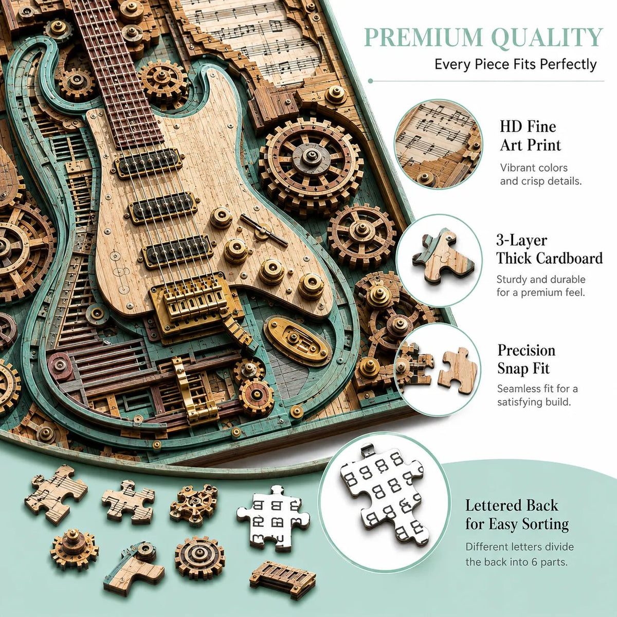 🔥Last Day 69% OFF-🧩Creative Steampunk Guitar 3D Puzzle