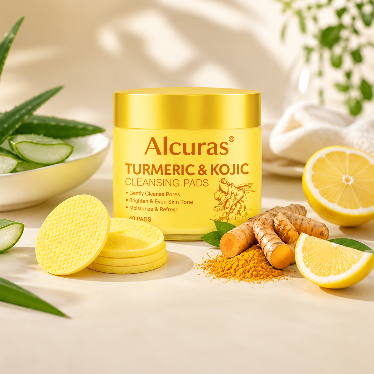 Alcuras® Turmeric & Kojic Cleansing Pads