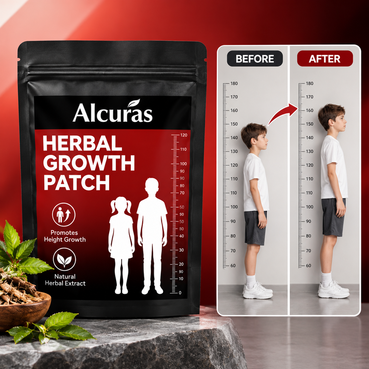 Alcuras® Herbal Growth Patch - Support Natural Height
