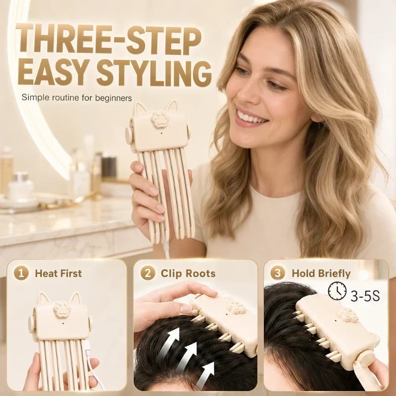 Wireless Heated Volumizing Root Lift Clip, Portable Travel Hair Styling Tool for Flat Fine Hair