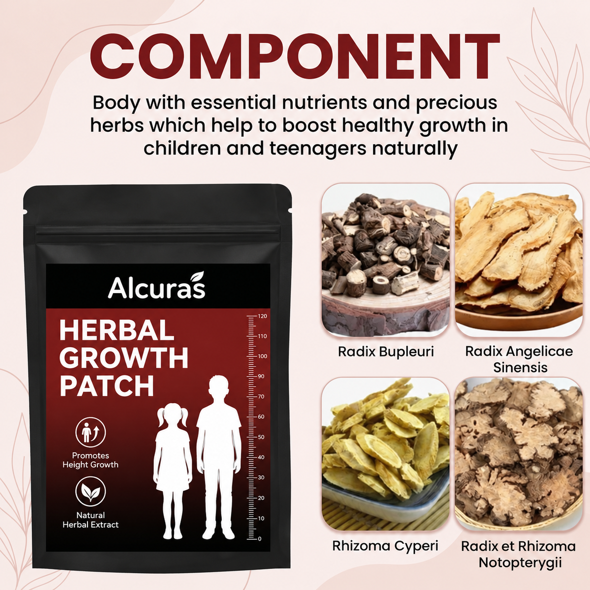 Alcuras® Herbal Growth Patch - Support Natural Height