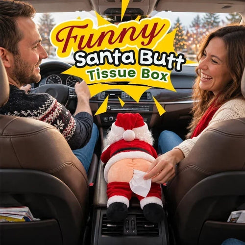 🎅 Funny Santa Butt Tissue Box – The Cheekiest Christmas Decor! - 30 cm High