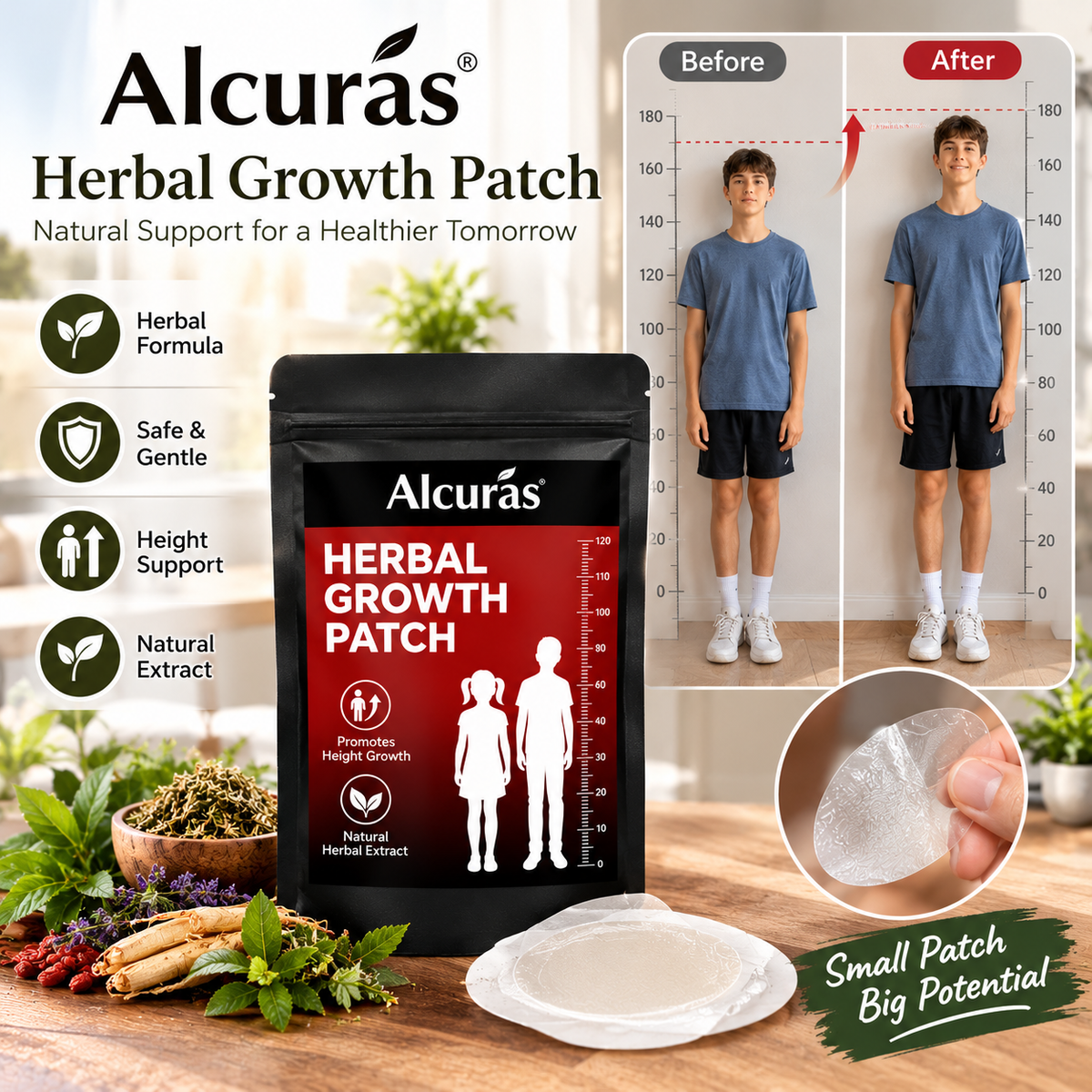 Alcuras® Herbal Growth Patch - Support Natural Height