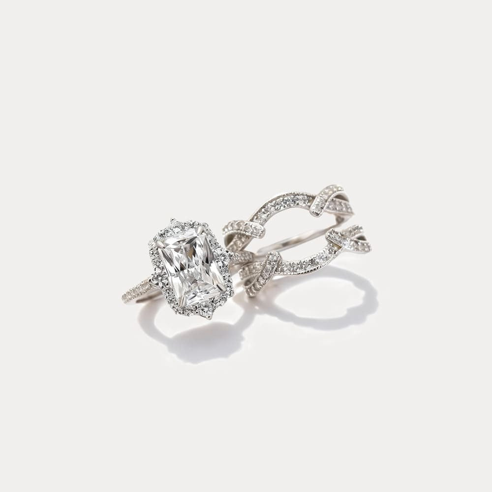 ✨ 2-in-1 Radiant Cut Stackable Ring Set – One Ring, Endless Elegance 💎
