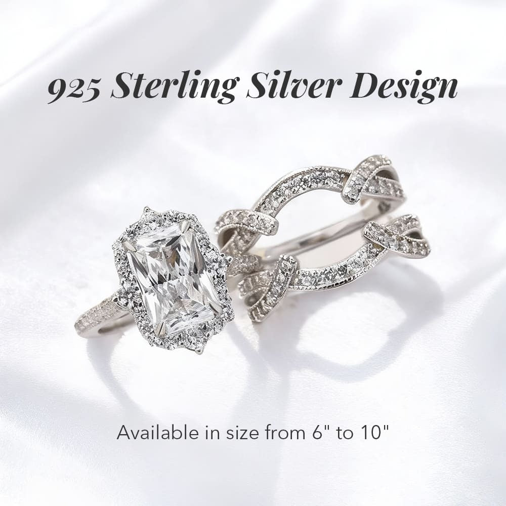✨ 2-in-1 Radiant Cut Stackable Ring Set – One Ring, Endless Elegance 💎