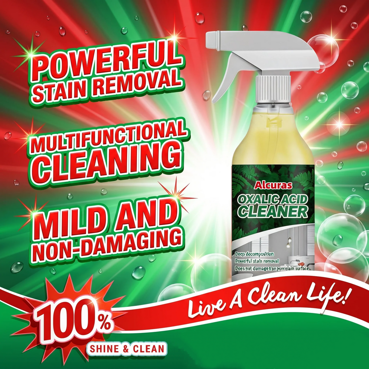 🔥Alcuras🔥Bathroom Cleaner for Tough Toilet & Sink Stains